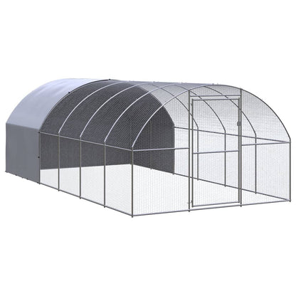 Outdoor Chicken Coop 3X6X2 M Galvanised Steel