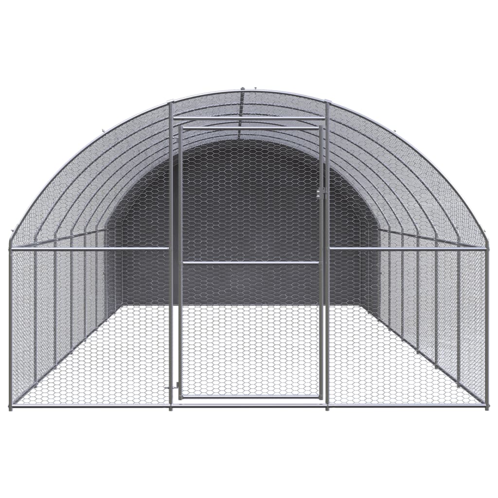 Outdoor Chicken Coop 3X8X2 M Galvanised Steel