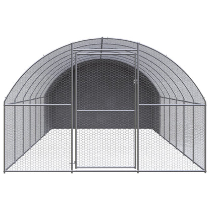 Outdoor Chicken Coop 3X8X2 M Galvanised Steel