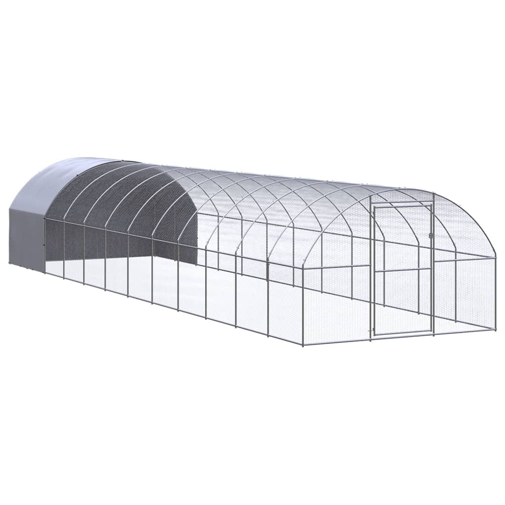 Outdoor Chicken Coop 3X12X2 M Galvanised Steel