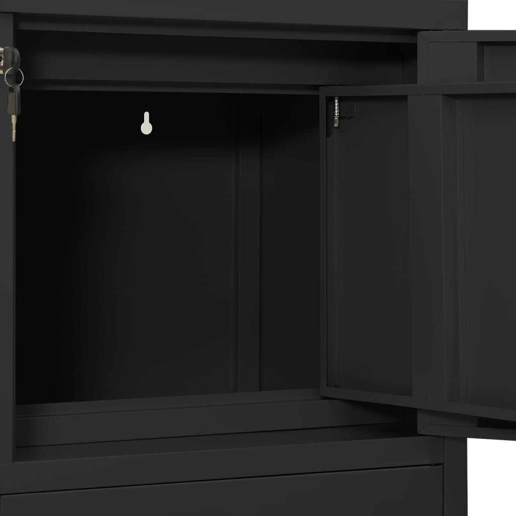 Office Cabinet With Planter Box Anthracite 90X40X125 Cm Steel