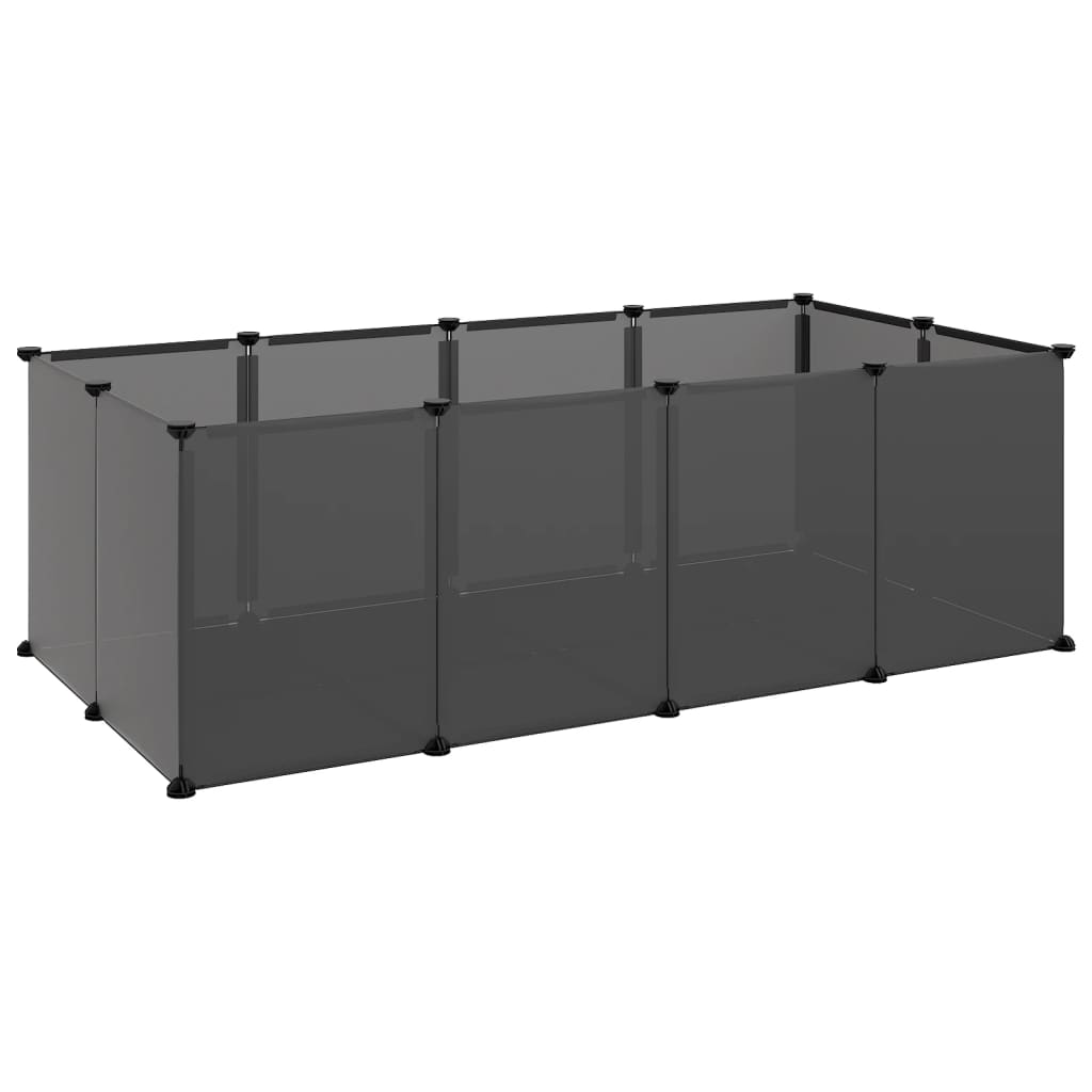 Small Animal Cage Black 144X74X46.5 Cm Pp And Steel