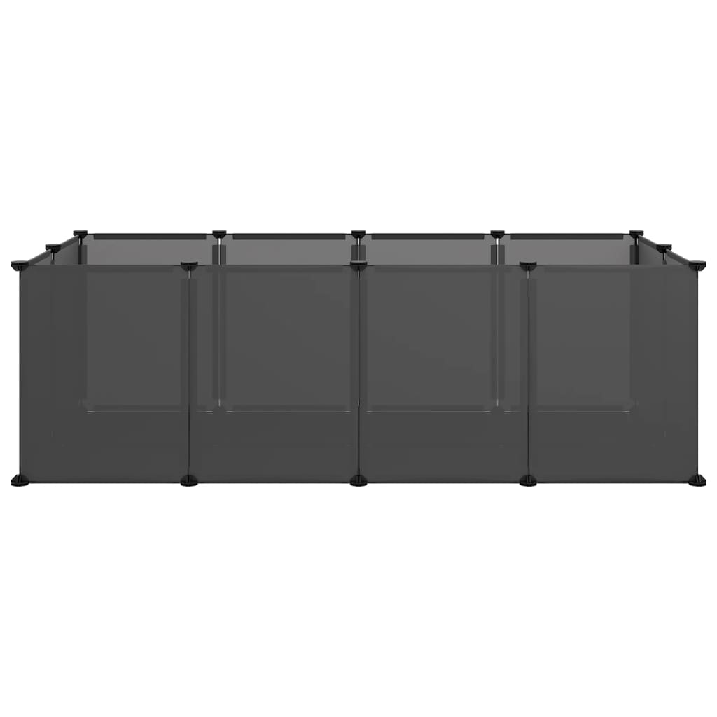 Small Animal Cage Black 144X74X46.5 Cm Pp And Steel