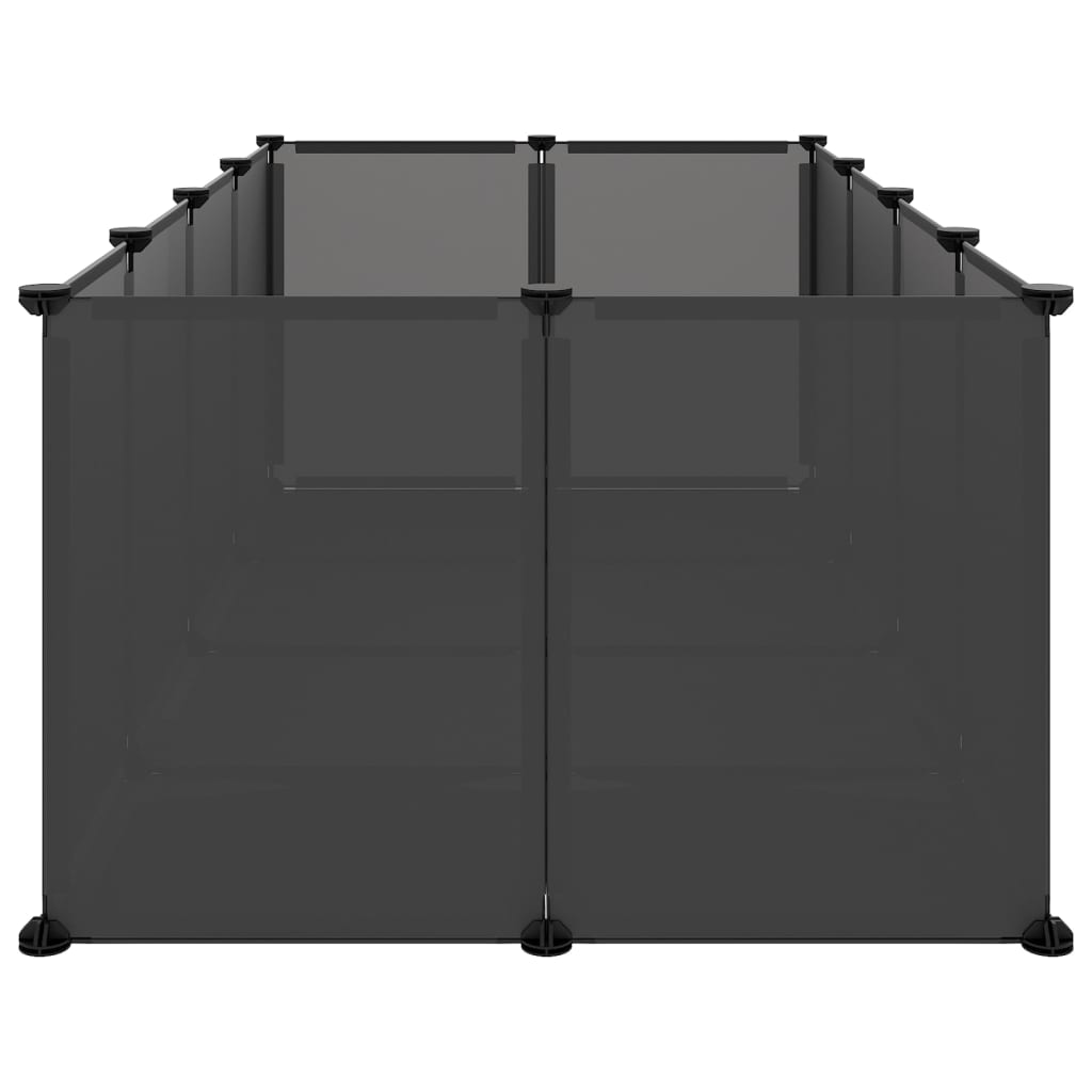 Small Animal Cage Black 144X74X46.5 Cm Pp And Steel