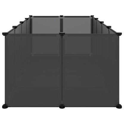 Small Animal Cage Black 144X74X46.5 Cm Pp And Steel