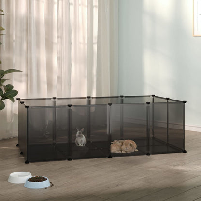 Small Animal Cage Black 144X74X46.5 Cm Pp And Steel