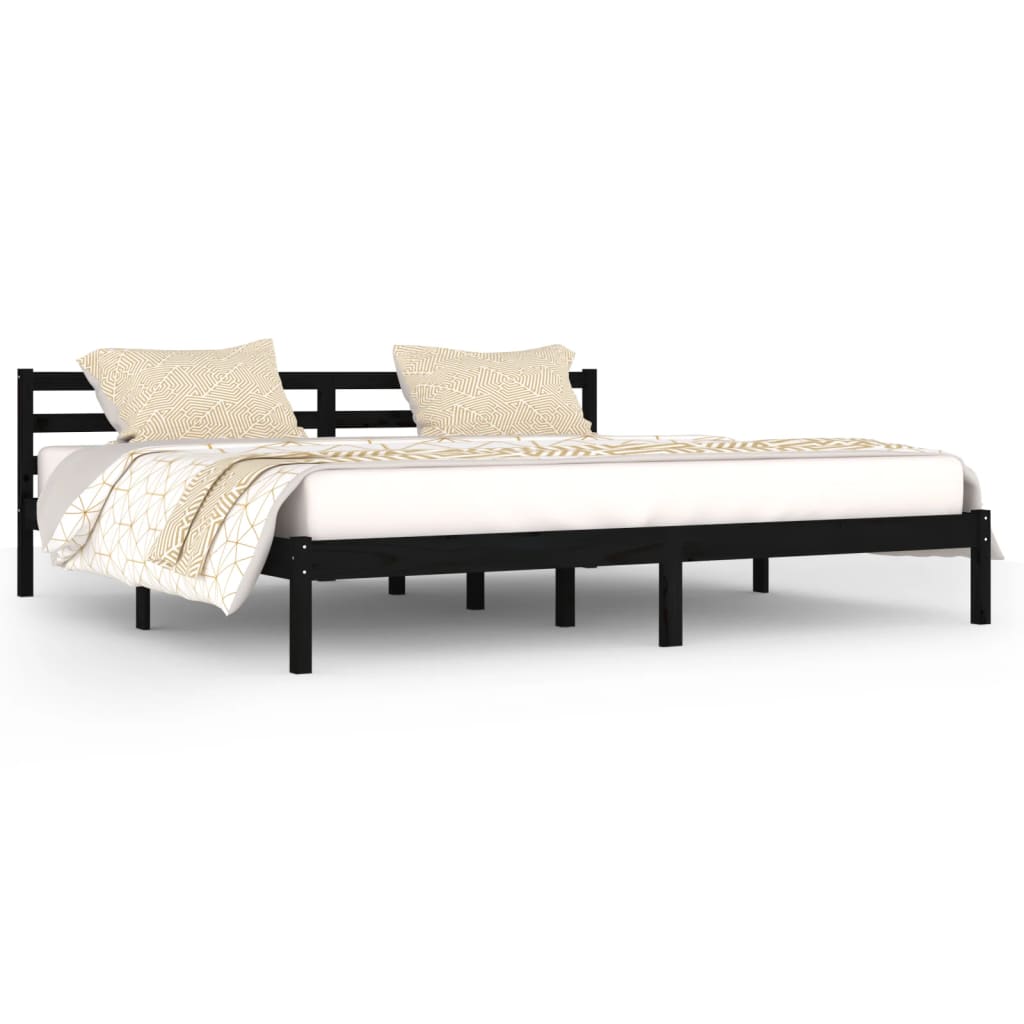 Day Bed Solid Wood Pine 200X200 Cm Super King Black