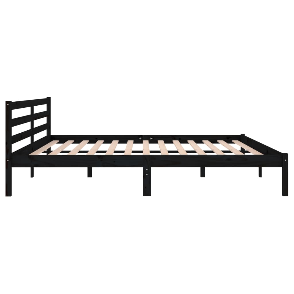 Day Bed Solid Wood Pine 200X200 Cm Super King Black