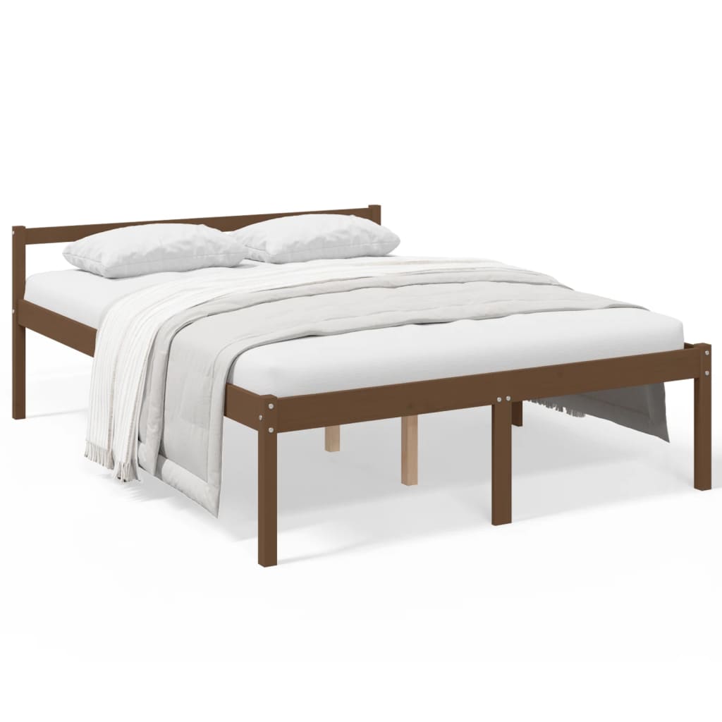 Bed Frame Honey Brown 150X200 Cm King Size Solid Wood Pine