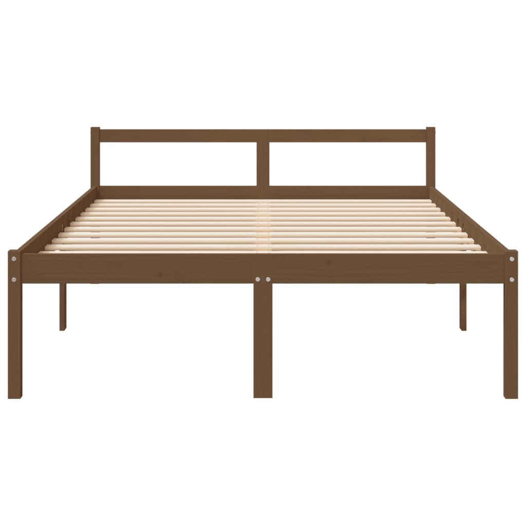 Bed Frame Honey Brown 150X200 Cm King Size Solid Wood Pine