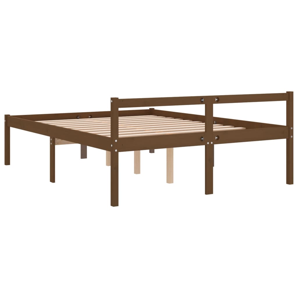 Bed Frame Honey Brown 150X200 Cm King Size Solid Wood Pine