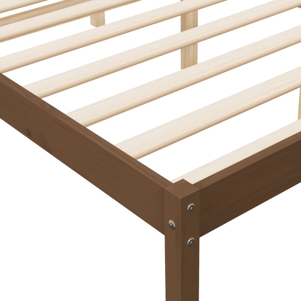 Bed Frame Honey Brown 150X200 Cm King Size Solid Wood Pine