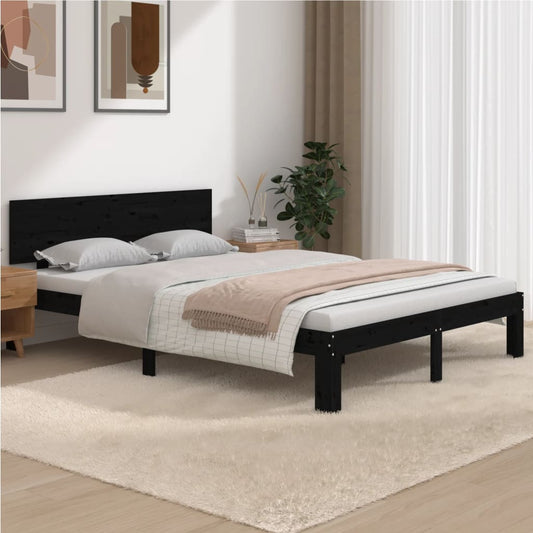 Bed Frame Without Mattress Black 150X200Cm King Size