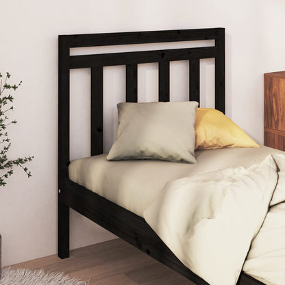 Bed Headboard Black 96X4X100 Cm Solid Wood Pine