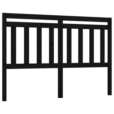 Bed Headboard Black 126X4X100 Cm Solid Wood Pine