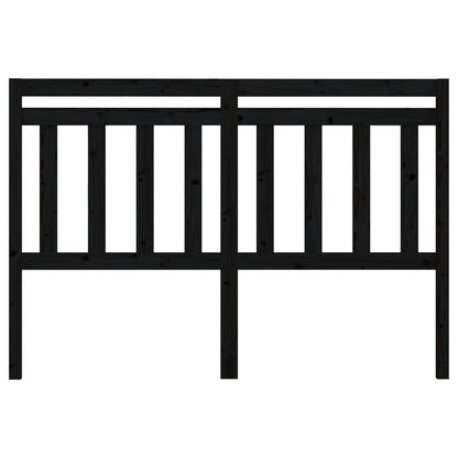 Bed Headboard Black 126X4X100 Cm Solid Wood Pine