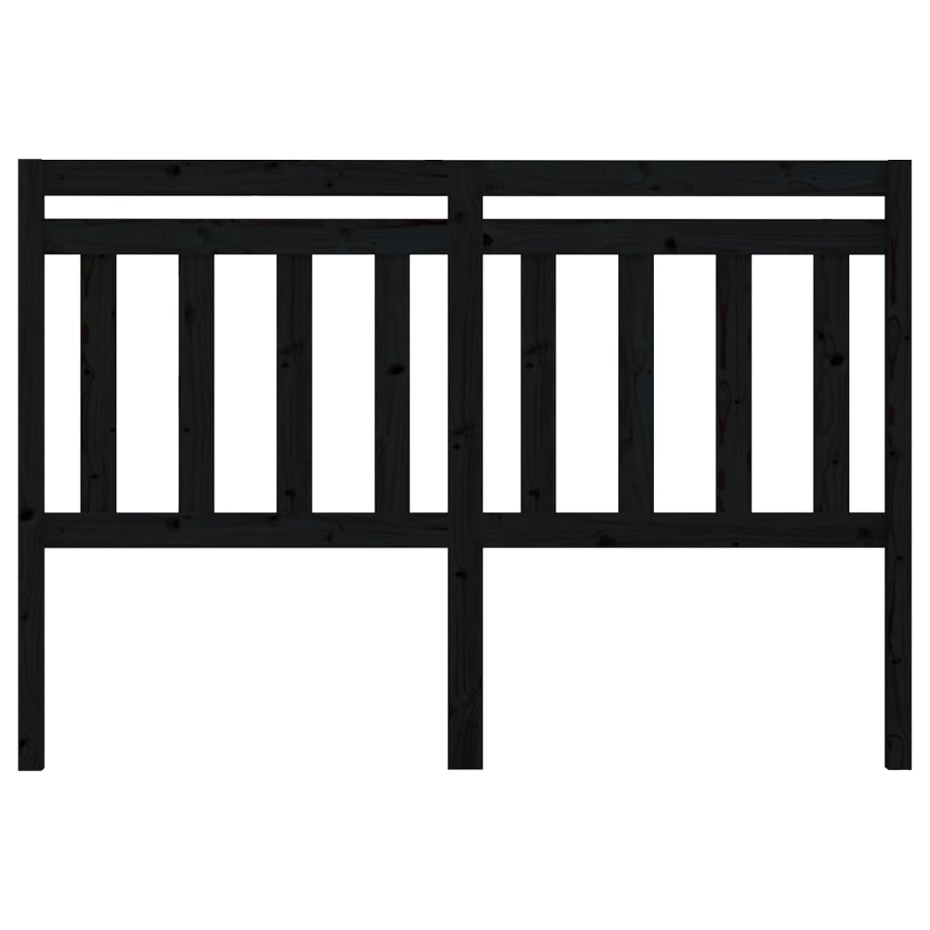 Bed Headboard Black 156X4X100 Cm Solid Wood Pine