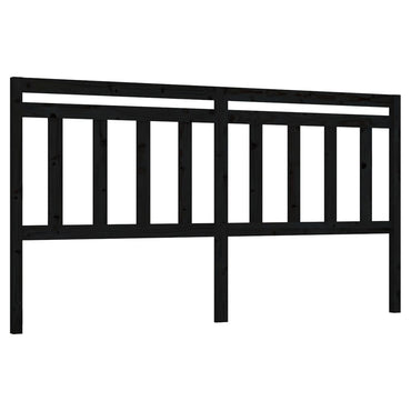 Bed Headboard Black 186X4X100 Cm Solid Wood Pine