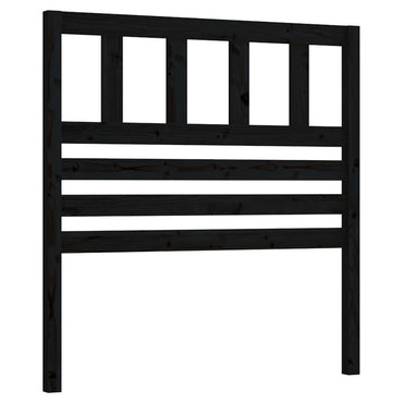 Bed Headboard Black 81X4X100 Cm Solid Wood Pine