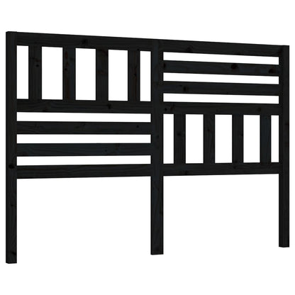 Bed Headboard Black 126X4X100 Cm Solid Wood Pine