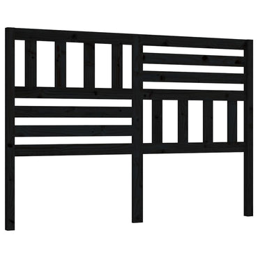 Bed Headboard Black 146X4X100 Cm Solid Wood Pine