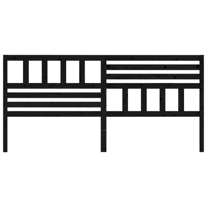 Bed Headboard Black 186X4X100 Cm Solid Wood Pine