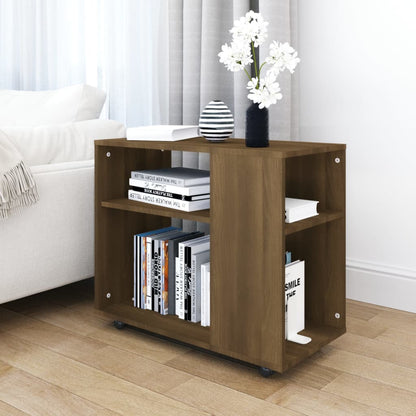 Side Table Brown Oak 70X35X55 Cm Engineered Wood