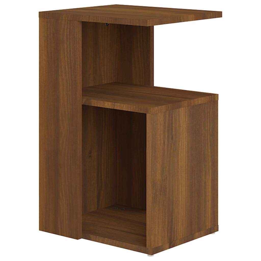 Side Table Brown Oak 36X30X56 Cm Engineered Wood