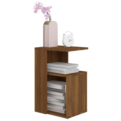 Side Table Brown Oak 36X30X56 Cm Engineered Wood