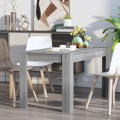 Dining Table Grey Sonoma 140X74.5X76 Cm Engineered Wood