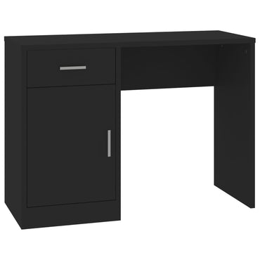 Desk With Drawer&Cabinet Black 100X40X73 Cm Engineered Wood