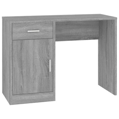 Desk With Drawer&Cabinet Grey Sonoma 100X40X73 Cm Engineered Wood