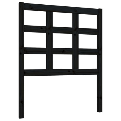 Bed Headboard Black 80.5X4X100 Cm Solid Wood Pine