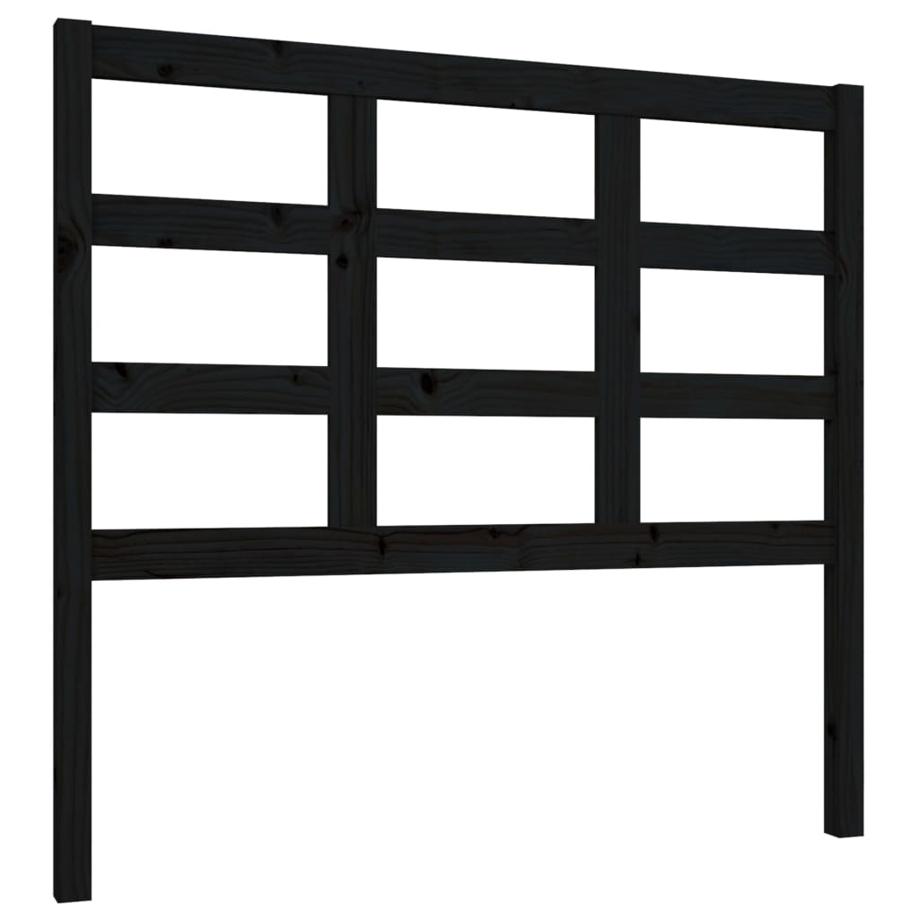 Bed Headboard Black 105.5X4X100 Cm Solid Wood Pine