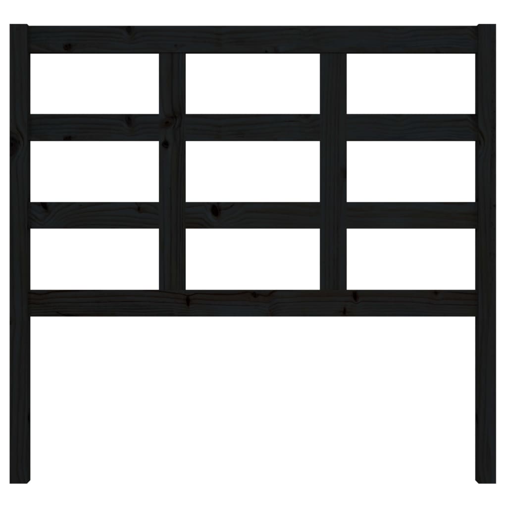 Bed Headboard Black 105.5X4X100 Cm Solid Wood Pine