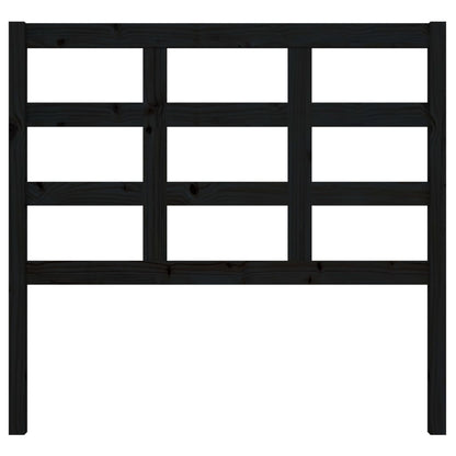 Bed Headboard Black 105.5X4X100 Cm Solid Wood Pine