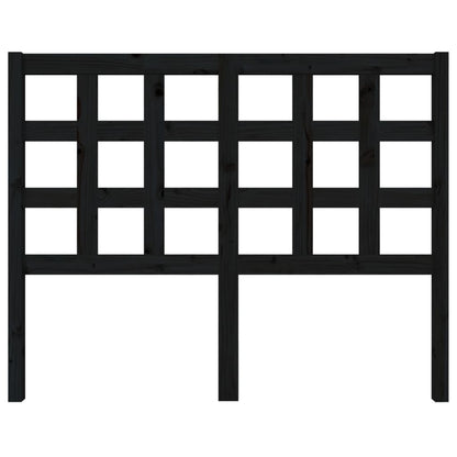 Bed Headboard Black 125.5X4X100 Cm Solid Wood Pine