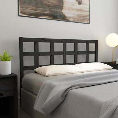 Bed Headboard Black 145.5X4X100 Cm Solid Wood Pine