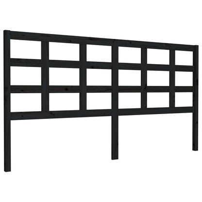 Bed Headboard Black 185.5X4X100 Cm Solid Wood Pine