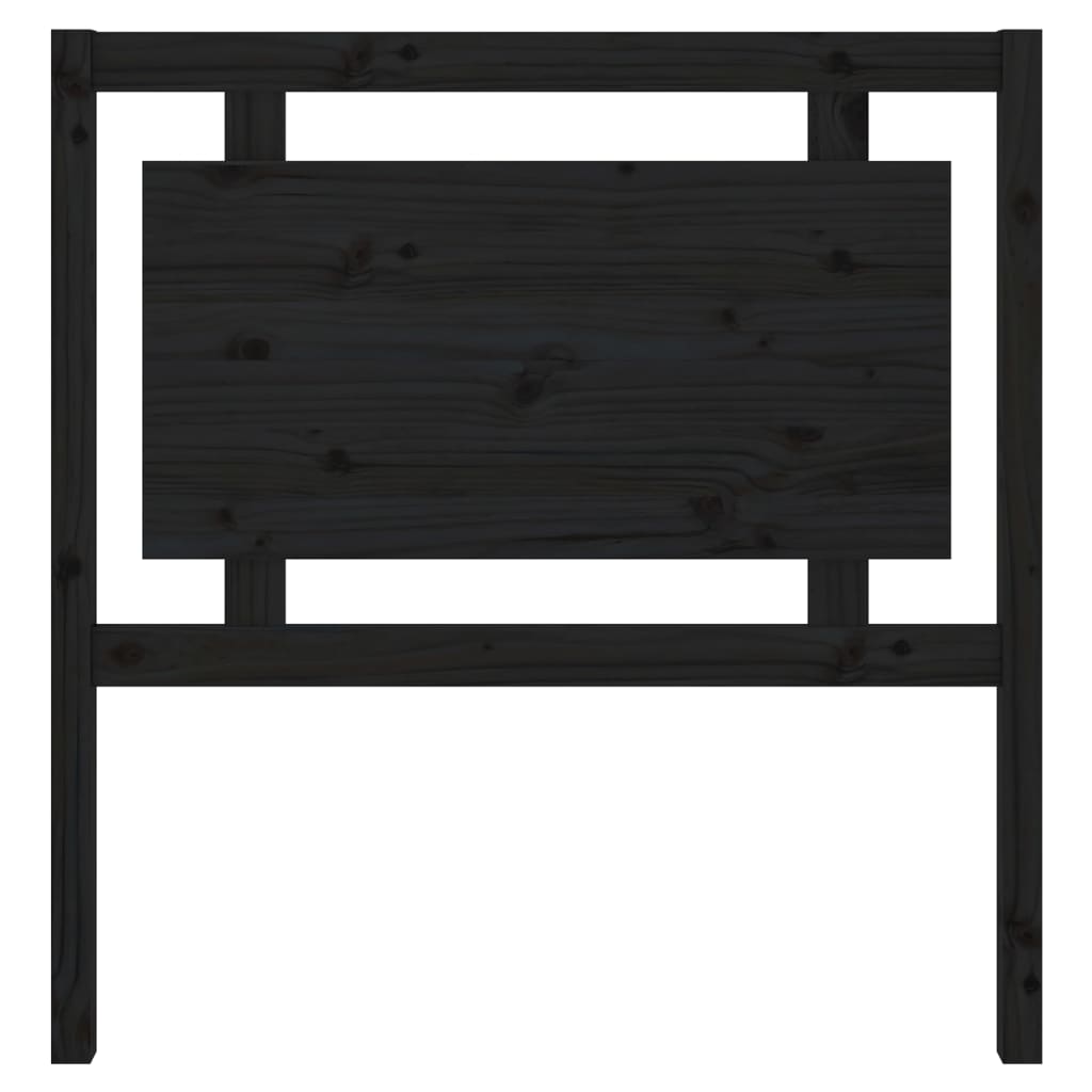 Bed Headboard Black 95.5X4X100 Cm Solid Pine Wood