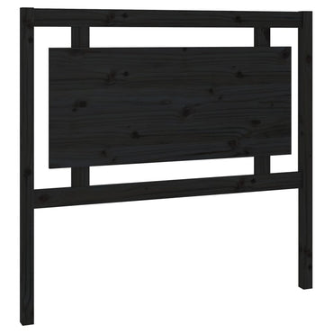 Bed Headboard Black 105.5X4X100 Cm Solid Pine Wood