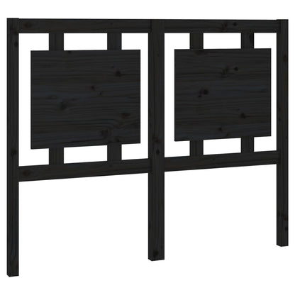 Bed Headboard Black 125.5X4X100 Cm Solid Pine Wood