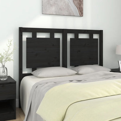 Bed Headboard Black 125.5X4X100 Cm Solid Pine Wood