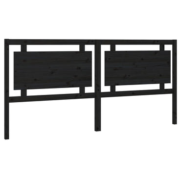 Bed Headboard Black 205.5X4X100 Cm Solid Pine Wood