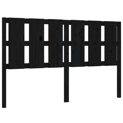 Bed Headboard Black 155.5X4X100 Cm Solid Wood Pine