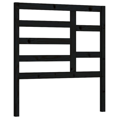 Bed Headboard Black 81X4X104 Cm Solid Wood Pine