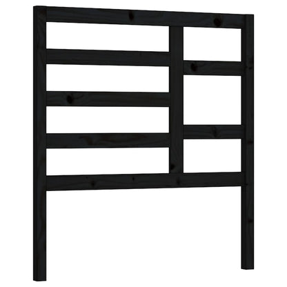 Bed Headboard Black 96X4X104 Cm Solid Wood Pine