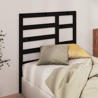 Bed Headboard Black 96X4X104 Cm Solid Wood Pine