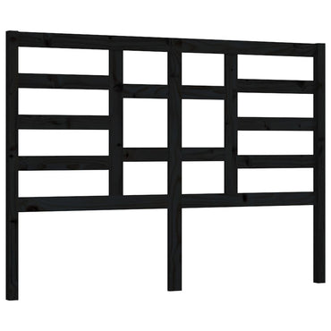 Bed Headboard Black 126X4X104 Cm Solid Wood Pine