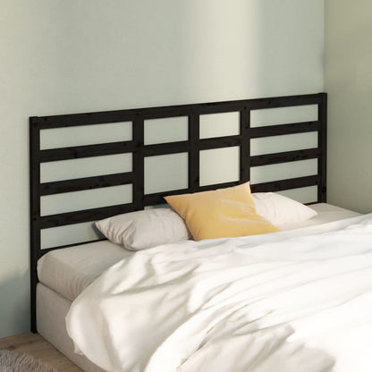 Bed Headboard Black 186X4X104 Cm Solid Wood Pine